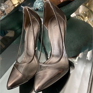 Metallic and transparent forever 21 heels